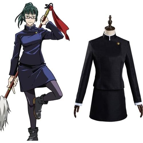 Anime Jujutsu Kaisen Cosplay Maki Zenin Cosplay Costume Uniform Skirt Outfits Halloween Carnival Suit