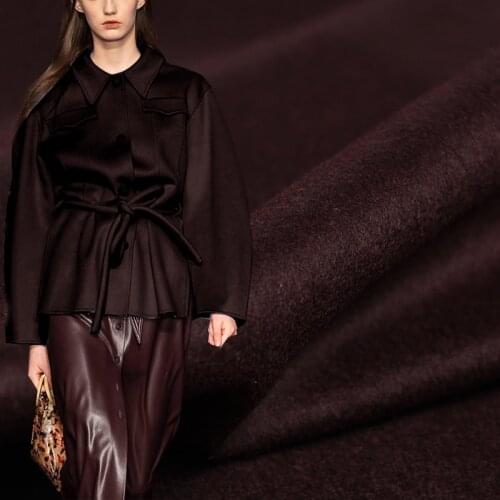 Red Raspberry Wine Red Overcoating Cashmere Wool Garment Materials Women Suits Pants Overcoat DIY Cloth Fabrics Freeshipping