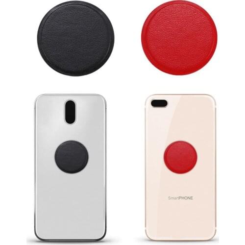 Magnetic Car Phone Holder PU Leather Metal Plate Magnet Phone Stand GPS Holder Accessory PU Iron Sheet For Car Phone Holder