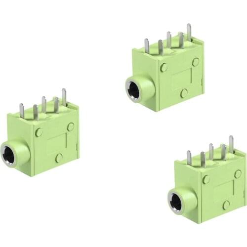 20pcs green 5 PIN 3.5MM Stereo Socket PC PCB Panel Mount Soldering connector