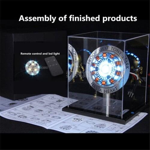 Hasbro Avengers Super Hero Iron Man 1/1 Scale MK1 Arc Reactor Model Toys DIY Metal Action Figure Parts USB LED Reactor Gift
