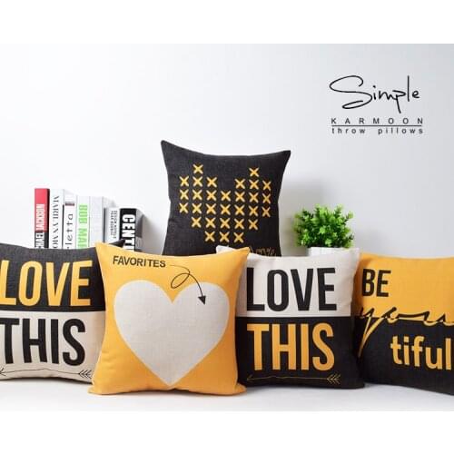 Love pillow cover, creative Wedding Yellow geometry simplicity Nordic throw pillow case pillowcase wholesale