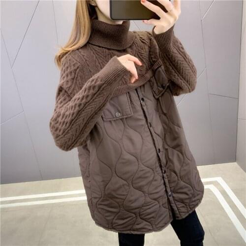 Room 191015, no. 1 in 8 】 to film two collar stitching down a cotton padded covering head sweater [1019] 73