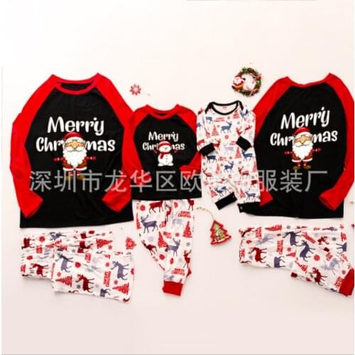 2021 new European and American parents wear Christmas print family home service suit