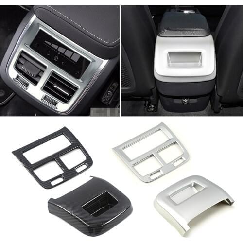 For Volvo XC60 2018 2019 2020 Storage Armrest Box Rear AC Air Conditioner Vent Outlet Panel Cover Frame Trim ABS Sticker