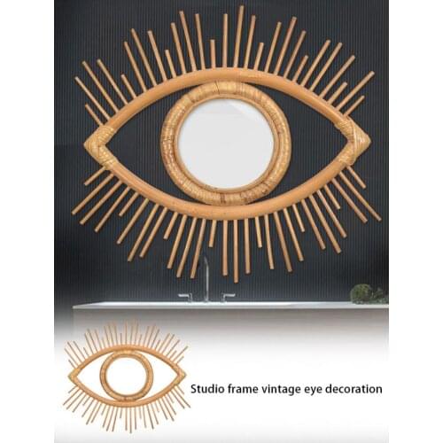 Hand-woven Rattan Crafts Eye Hanging Frame Decoration DIY Craft Wall Hanging Frame Countertops Interior Door Decoration