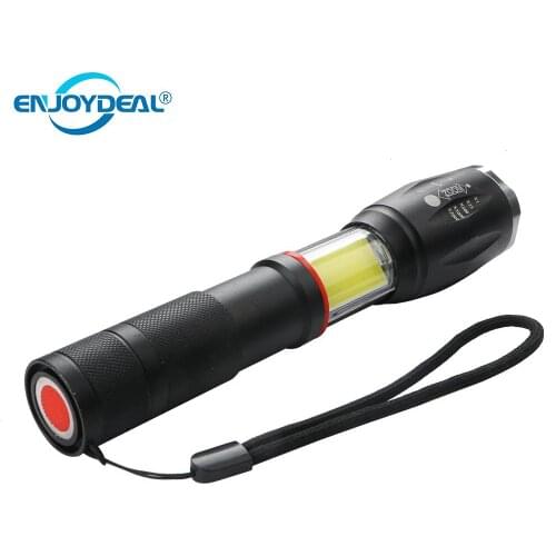 Portable T6 4000LM LED Flashlight Torch Zoomable Magnet Flashlight Lanterna Battery Powered For Camping Hiking 5modes