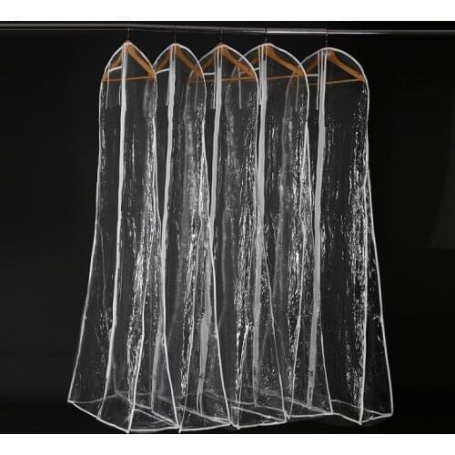 20pcs Wedding Dress Dust Cover PVC Clothing Garment Bags Transparent Solid Storage Bags SN751