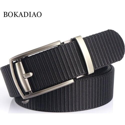 BOKADIAO Men&Women Nylon Belt Metal Automatic Buckle Canvas Belts Outdoor Sports Casual Jeans Waistband Army Military Male Strap
