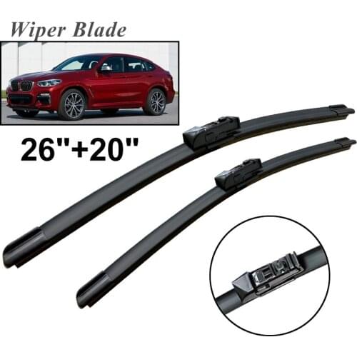 Okowiper RHD & LHD Front Wiper Blades For BMW X4 G02 2018 - 2020 Windshield Windscreen Front Window 26"+20"