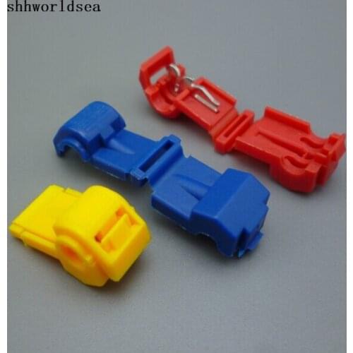 Shhworldsea 100pcs Scotch Lock Quick Splice Wire Connectors 22-10AGW 0.5mm-6.0mm yellow blue red