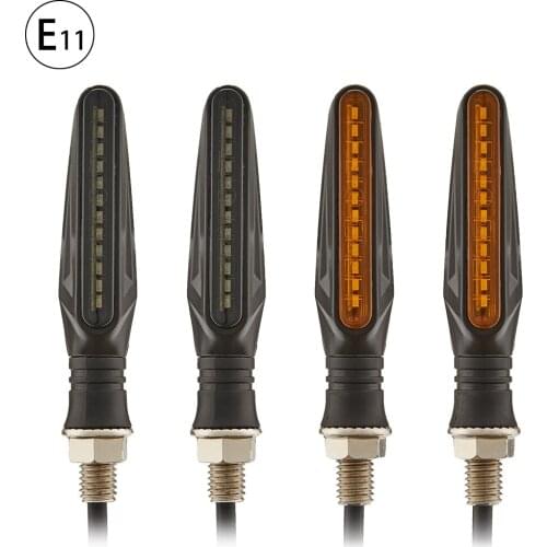 E11 LED Motorcycle Turn Signals Light 12 SMD Tail Flasher Flowing Water Blinker IP68 Bendable Motorcycle Flashing Lights