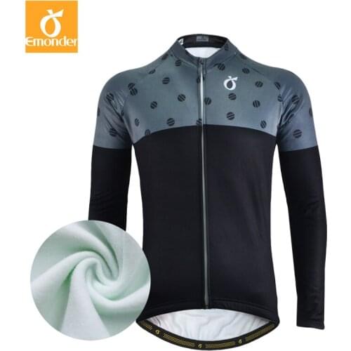 Winter Fleece Long Sleeve Cycling Jersey Thermal Fleece Cycling Clothing Men Warm Up Bicycle Clothing Windproof Soft Coat