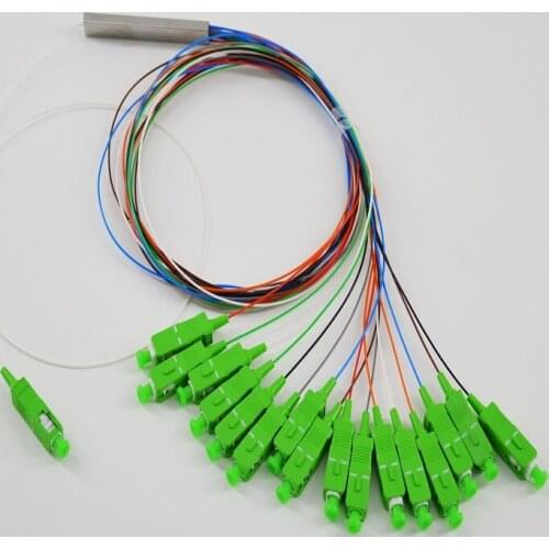 10pcs/lot Fiber Optic Splitter PLC 1x16 SC/APC Connector G657A1 1m 0.9mm