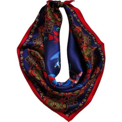 100% Silk Scarf Small Square Neckerchief Cravat Womens Bandana Handkerchief 53CM