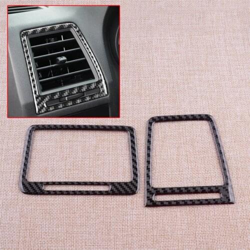 2pcs/Set Car Dashboard Air Vent Outlet Frame Cover Trim Carbon Fiber Fit for Dodge Challenger 2008 2009 2010 2011 2012 2013 2014