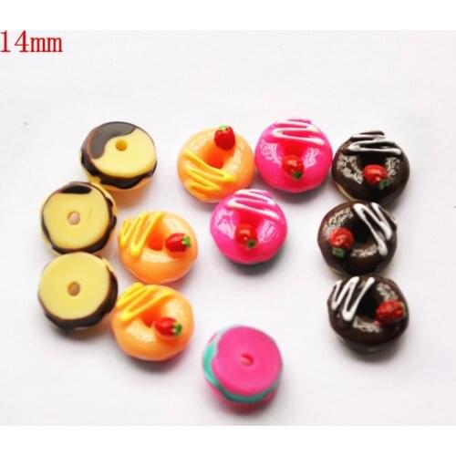 20pcs Scrapbooking Phone Case Decorative Craft DIY Miniature Artificial Resin Cabochon Lovely Donut