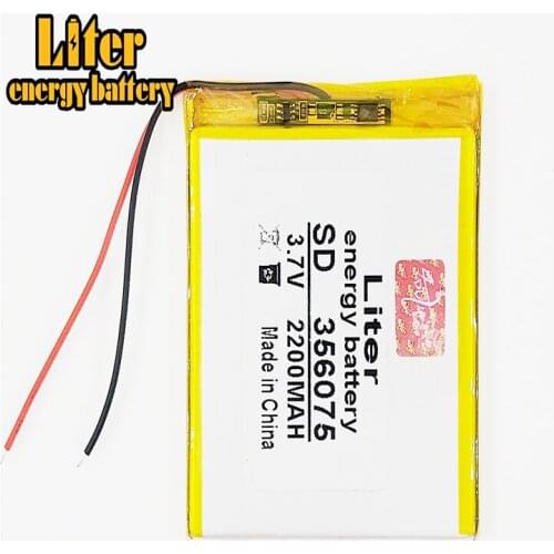 3.7V 2200mAh 356075 Lithium Polymer LiPo Rechargeable Battery cells For PAD GPS PSP Vedio