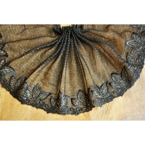 3Meters Black Butterfly Mesh Fabric Lace Venise Trim Embroidery Embellishment Sewing Crafts DIY Dolls Dress Accessories 2021
