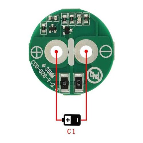 5PCS 2.7V 500F super capacitor protection board 650F 700F 800F capacitor 35MM