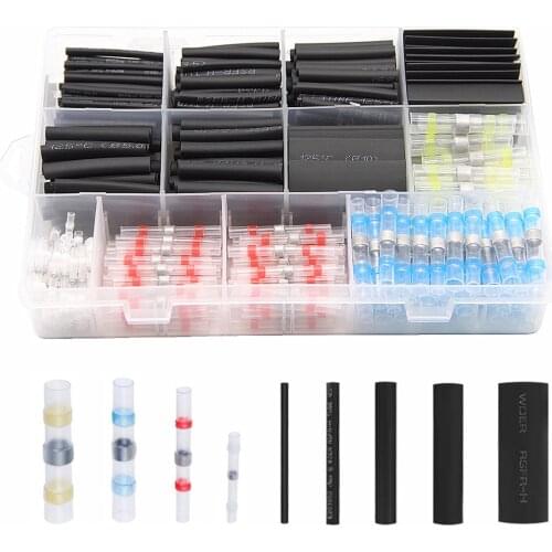 500Pcs Waterproof&Insulated Heat Shrink Tubing Solder Sleeve Seal Butt Terminals Electrical Wire Cable Connectors