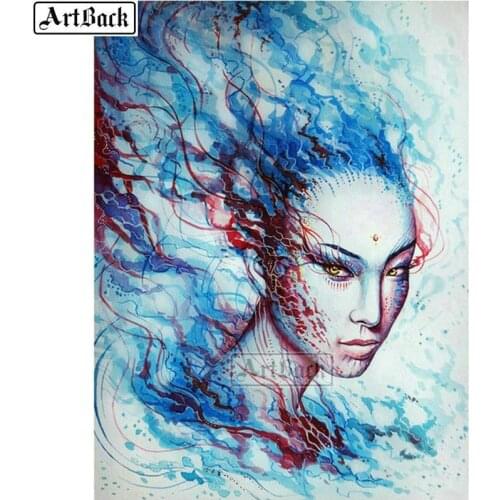 5d diy diamond painting watercolor woman full square abstract sexy portrait diamond art 3d diamond mosaic embroidery crafts