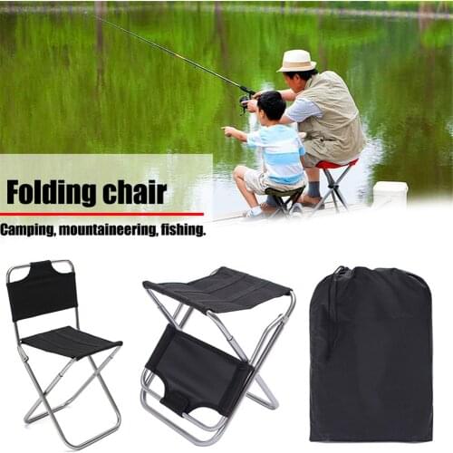 Aluminum Folding Chair Outdoor Fishing Camping Picnic Climbing Stool Cloth Bag Package With Backrest for Fishing hiking Travel