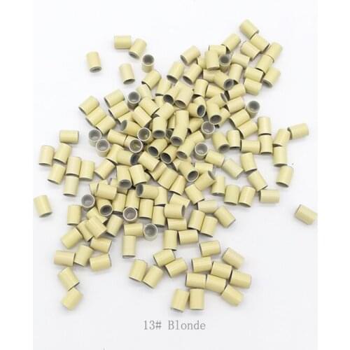 Freeshipping - 5000pcs 4.5mm With Silicone Copper Tube Rings Links Beads / Black D-Brown Brown L-Brown D-Blonde Blonde