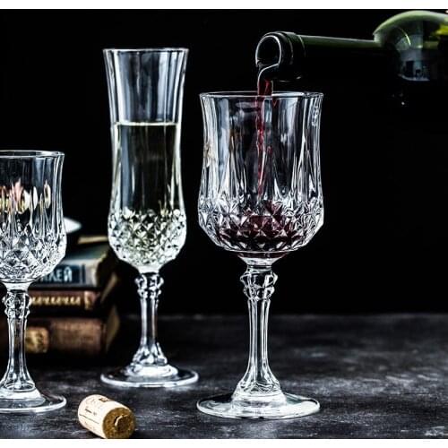 French Style Crystal Glass Diamond Retro Red Wine Glass Love Champagne Glass Goblet Whiskey Glass Cocktail Glasses