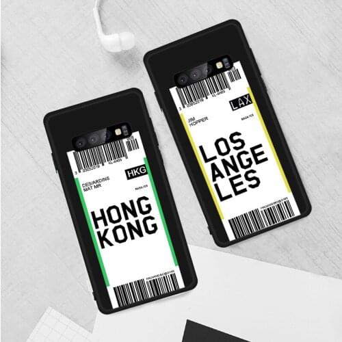 Hot Air ticket travel New York Los Angeles Soft phone Case For Samsung S20 S21 S10 S9 Plus S8 S7 S6 EDGE Lite For Note 20 Cases