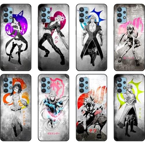 Black tpu Case For Samsung galaxy A12 A22 A32 A42 A52 A72 4g 5g S21 PLUS ultra back Seven Deadly Sins Nanatsu no Taizai Ban