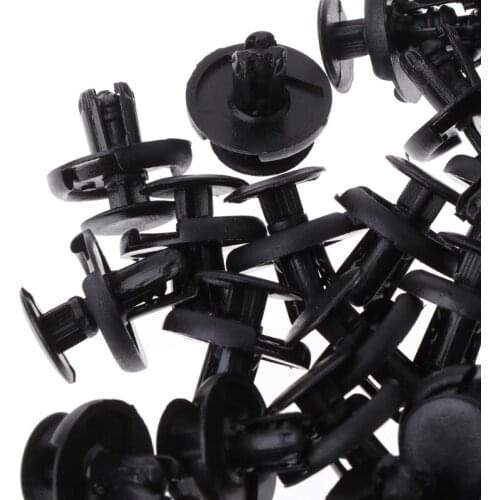 50 Pcs 7mm Hole Black Plastic Fastener Bumper Push Clip For Suzuki Alto MOLE