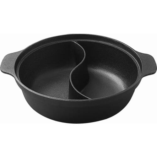 30/32 / 35cm thick cast iron mandarin duck pot clear soup pot hot pot pot pig iron stew shabu-shabu