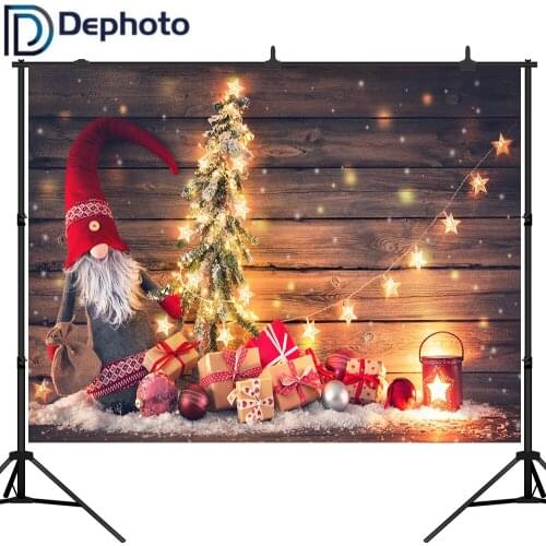 Dephoto Photography Backdrops Christmas Tree Wood Wall Stars Glitter Vintage Background Photobooth Photo Studio Photocall Prop