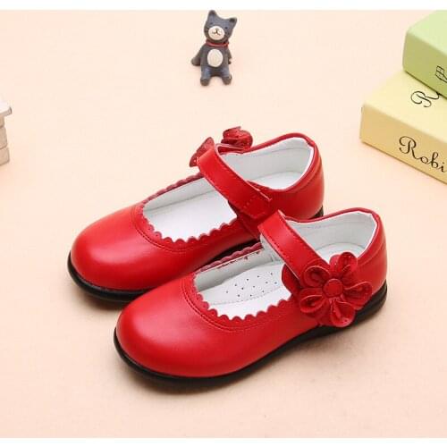 Childrens Leather Shoes Anti-slip Solid Color Breath Kids Baby Girls Boys Soft British Party Student Rubber Baby Shoes Sandals