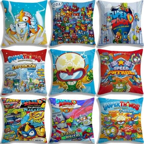 Kids Super Zings Series Pillow Case No Pillow core Super Zings Cartoon Children Bedroom/Sofa Cute Decorative 45cm Pillowcase