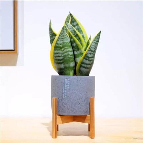 Indoor Solid Wood Plant Stand with Flowerpot Home Decor Garden Indoor Display Plant Stand Shelf Wood Planter Pot Trays - Grey