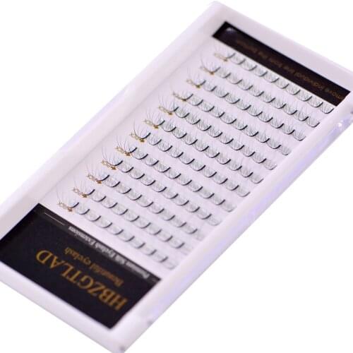 HBZGTLAD New 5D Russian Volume Eyelashes Extension long Stem Pre made Fans C/D/DD curl Mink Lash Eyelash Individual Extensions