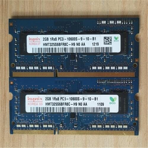Hynix memoria ddr3 rams 2GB 1RX8 PC3-10600S-9-10-B1/B2 DDR3 2GB 1333MHz laptop memory 1.5V for notebook