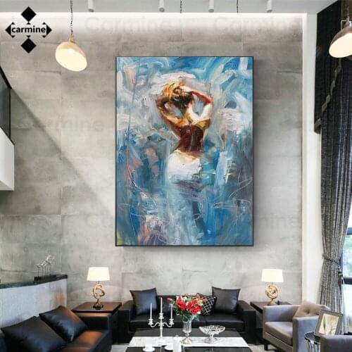 Nordic Oil Paintings Posters On Canvas Abstract Pictures Paintings Blue Beauty Wall Art Poster and Print for Home Interior Decor