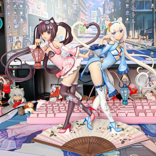 In stock 2021 24cm Anime Figure Nekopara Parade Vanilla Chocola PVC Action Vanilla Chocola Collectible Model Doll Toys for Kids