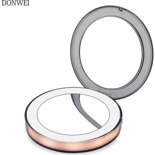 DONWEI LED Lighted Mini Makeup Mirror 3X Magnifying Compact Travel Portable Sensing Lighting Foldable Makeup Mirror