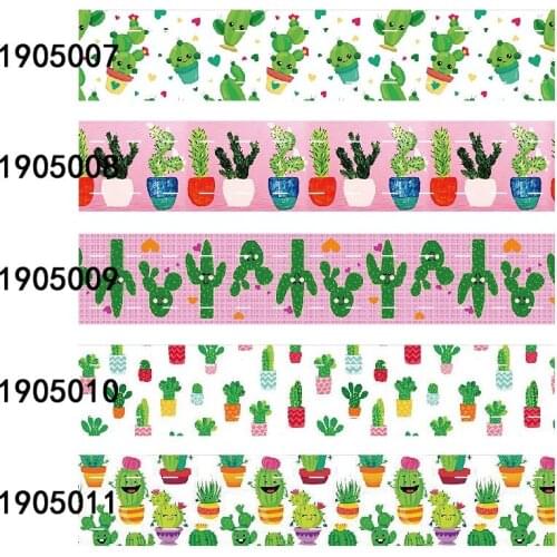 FLRARIBBON watercolor cartoon cactus printed ribbon