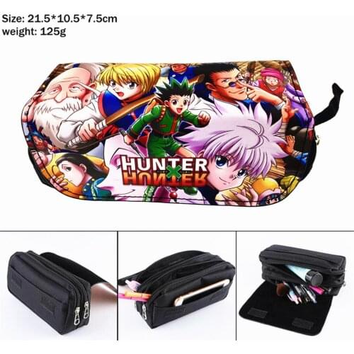 Anime HUNTERHUNTER Nylon Pencil Case Zip Penbag Portable Casual Cosmetic Bag Makeupbag Student Women Travel Stationery Bags