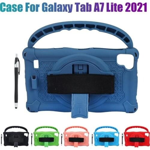 NEW-Case for Samsung Galaxy Tab A7 Lite 2021 8.7 Inch T220 T225 Tablet Silicone Case Tablet Stand with Pen and Handle