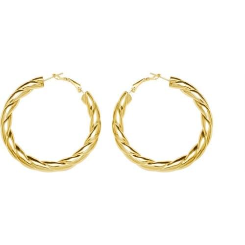 18K Gold Plated 925 Sterling Silver Post 3MM 4MM 5MM Thick Tube Hoops for Women And Girls