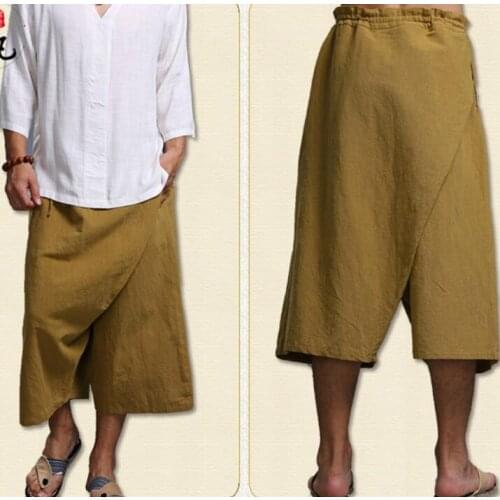 Original retro personality fashion harem pants mens trousers pantalones hombre casual flax feet pants for men pantalon homme