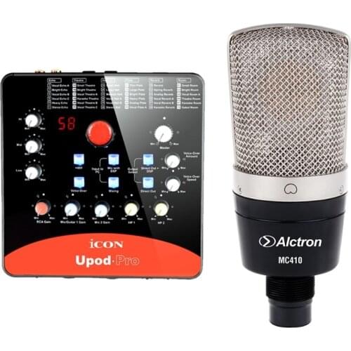 Original high quality Alctron MC410 condenser microphone with iCON Upod pro sound card for professional recording