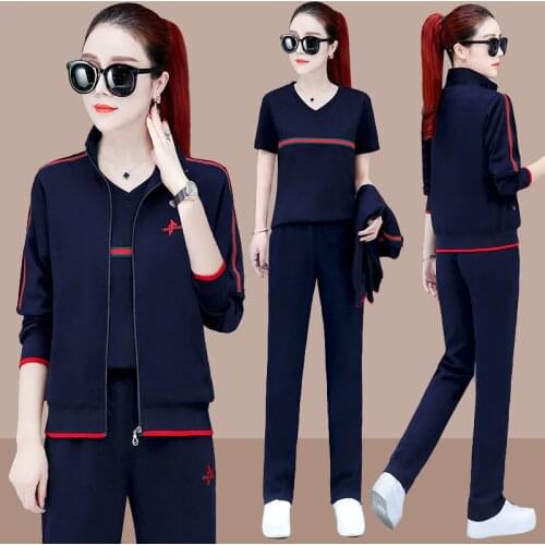 Fall 2020 New Women Clothing 3 Piece Set Women Plus Size Oversized Autumn Suit Tracksuits Lounge Wear Female Top And Pants