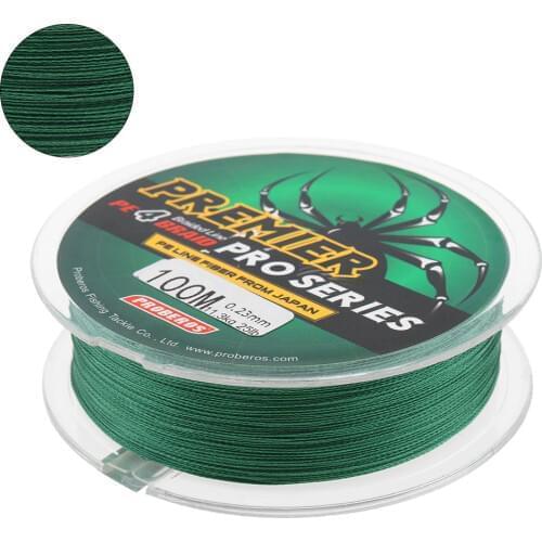 100M 110Yards Green PE Braided Fishing Line 4 Strands 6 8 10 15 25 35 40 50LB Multifilament Fishing Line